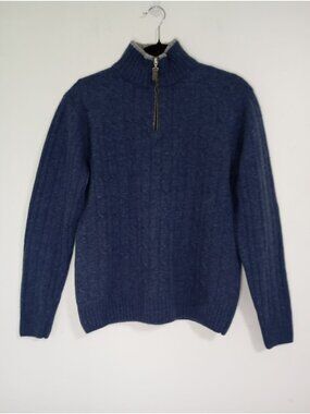 Daniele Blasi Mens Blue Wool Blend Half-Zip Sweater Size S